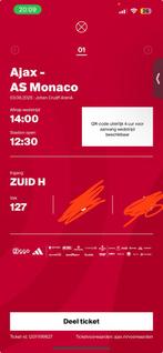 Ajax-monaco ticket f-side, Tickets en Kaartjes, Eén persoon