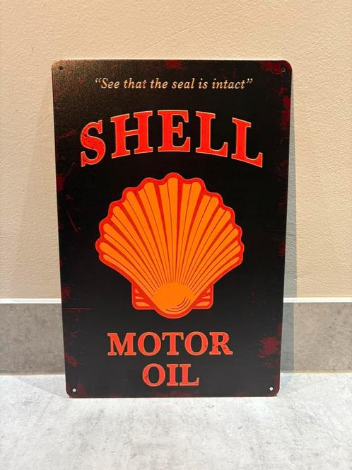 Mancave Bar Café Wanddecoratie metalen bordje merk Shell, Verzamelen, Merken en Reclamevoorwerpen, Zo goed als nieuw, Reclamebord