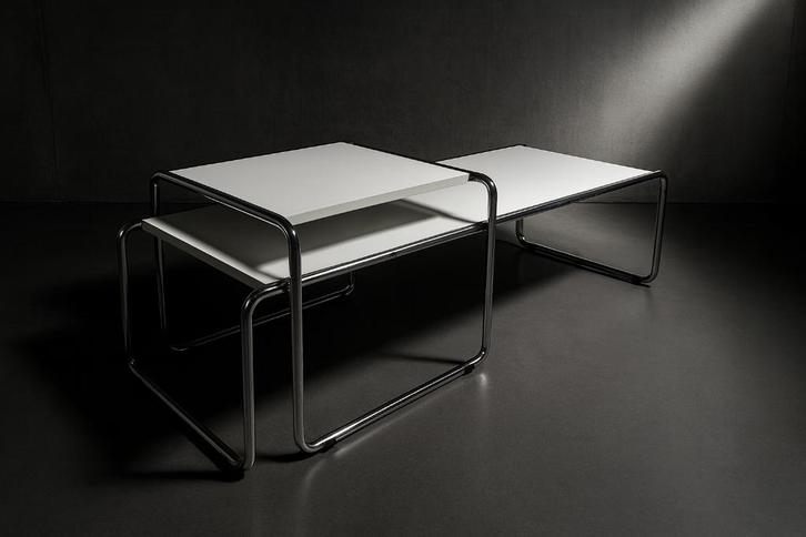 Set Laccio tafels door Marcel Breuer voor Knoll, Huis en Inrichting, Tafels | Salontafels, Gebruikt, Minder dan 50 cm, Minder dan 50 cm