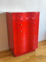 Vintage Ikea rode ladekast Vajer Tomas Jelinek kastje hout, Ophalen, Gebruikt, ., Scandinavisch Zweeds design wavy