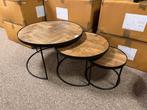 Mango Houten Salontafel - Massief Hout, Huis en Inrichting, Tafels | Salontafels, 50 tot 100 cm, Rond, Nieuw, Minder dan 50 cm