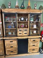 Mango Houten buffetkast met schuifdeuren, Huis en Inrichting, Kasten | Buffetkasten, Ophalen, Nieuw, Met lade(s), 150 tot 200 cm