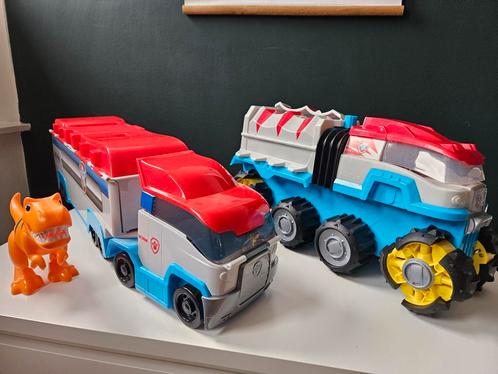 dino paw patroller + Paw Patrol vrachtwagen, Kinderen en Baby's, Speelgoed | Speelgoedvoertuigen, Zo goed als nieuw, Ophalen