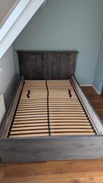 Steigerhouten bed 120x200 + lattenbodem en nachtkastje, Ophalen, 70 cm of meer, Hout, 65 cm of meer