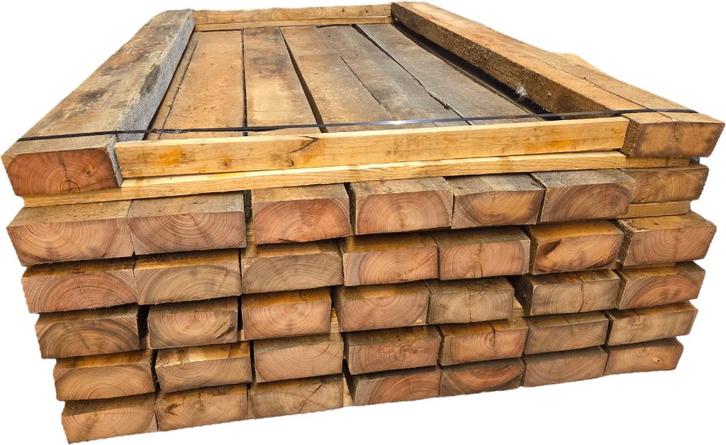 37  Hardhouten balken +/- 6.0x15.0 cm - nr: HB75, Tuin en Terras, Palen, Balken en Planken, Nieuw, Balken, 180 tot 250 cm, Hardhout