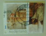 Nederland: 2 zegels Rien Poortvliet, een met tab, gestempeld, Verzenden, Na 1940, Gestempeld