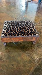 Antieke stola/ voetenbankje panter print, Antiek en Kunst, Ophalen of Verzenden