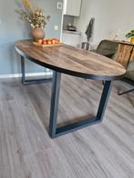 Ovale eettafel en zwart onderstel. KOOPJE!!, Ophalen, 100 tot 150 cm, 200 cm of meer, Zo goed als nieuw