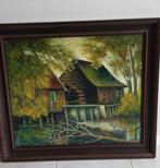 Schilderij oude watermolen, Antiek en Kunst, Ophalen of Verzenden