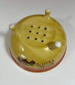 Franse aardewerk fruittest in zonnig geel met olijven tak, Ophalen of Verzenden