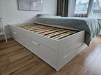 Brimnes bed 180x200 wit met lades, Huis en Inrichting, Ophalen, Gebruikt, Wit, Tweepersoons