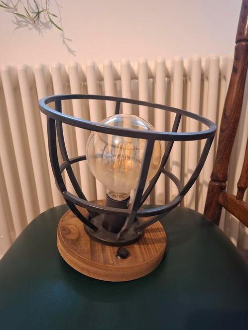 Set van 5 industriële plafondlampen, Huis en Inrichting, Lampen | Plafondlampen, Zo goed als nieuw, Hout, Metaal, Ophalen