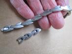 Stalen  armband 20.5 cm. fantasie schakels stainless steel, Verzenden, Zo goed als nieuw, Zilver, Staal