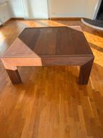 Een mooie notenhouten salontafel, Ophalen, Gebruikt, 50 tot 100 cm, Vierkant