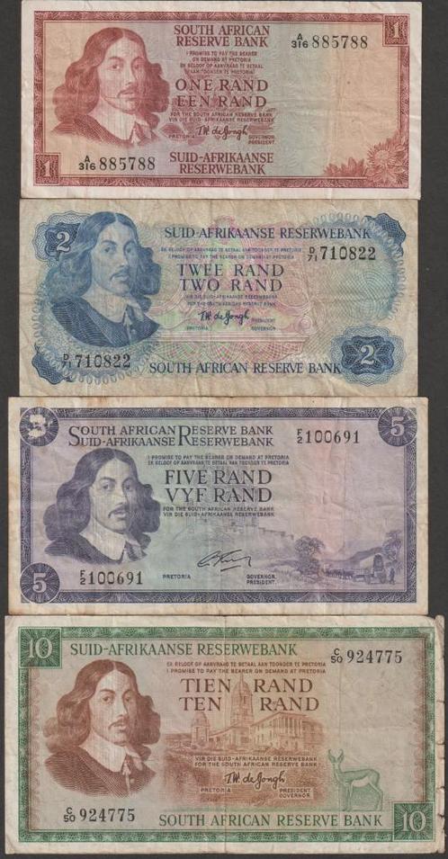 Zuid-Afrika set van 4 biljetten gebruikt (nr 159), Postzegels en Munten, Bankbiljetten | Afrika, Setje, Zuid-Afrika, Verzenden