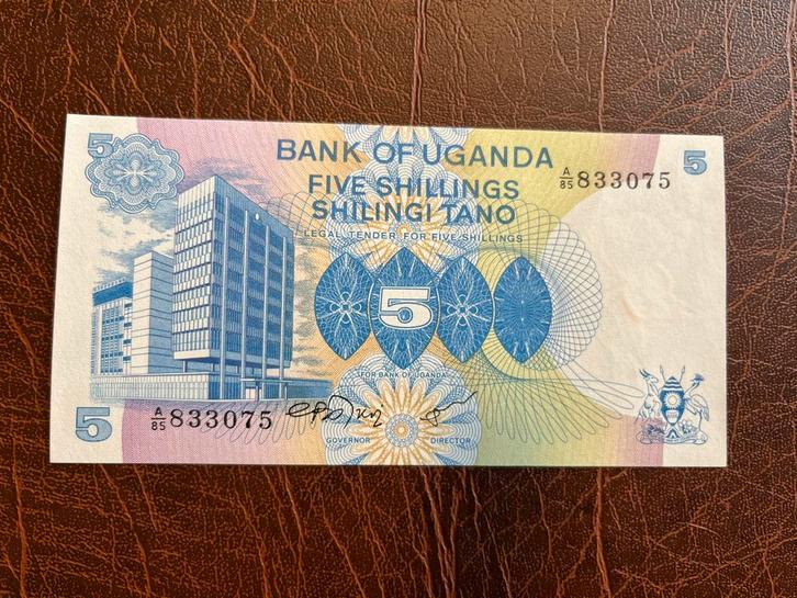 Oeganda vijf shilling ZJ UNC, Postzegels en Munten, Bankbiljetten | Afrika, Overige landen, Ophalen of Verzenden