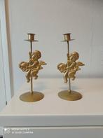 Twee Vintage Engel kandelaars 24 cm, Ophalen of Verzenden
