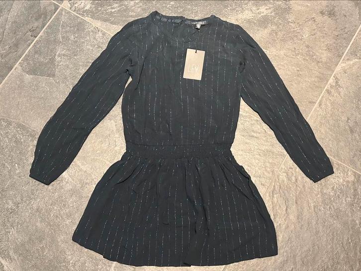 NIEUW feestelijk navy/zilver jurk mt 128 Levv (€38) c2 2x, Kinderen en Baby's, Kinderkleding | Maat 128, Zo goed als nieuw, Meisje