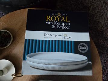 6 AH Dinerborden Royal van Kempen & Begeer, parelwit beschikbaar voor biedingen
