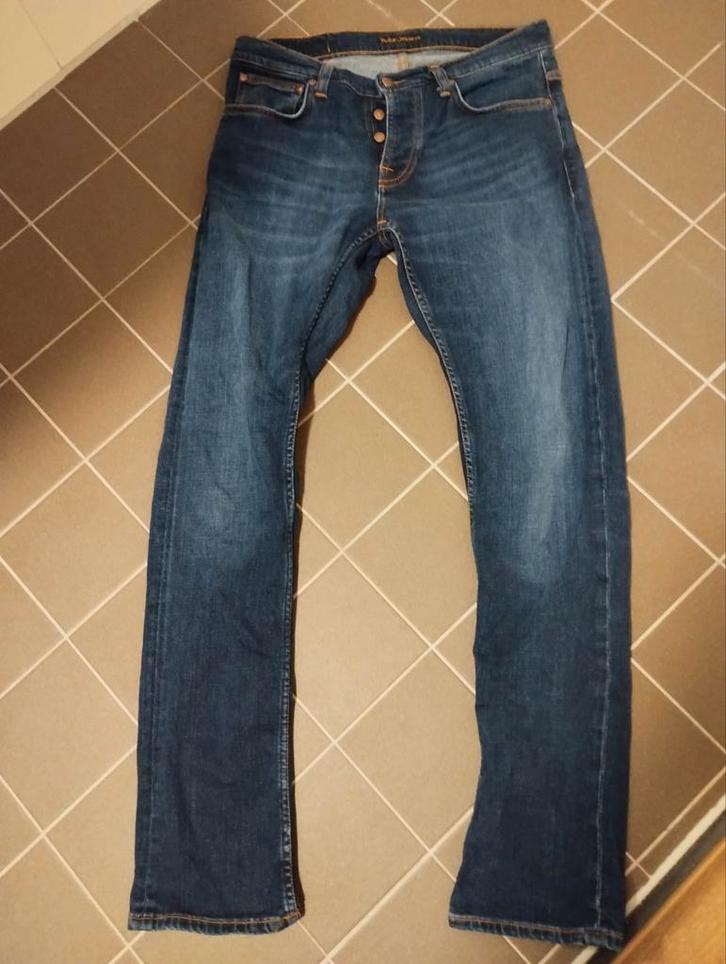 Nudie Jeans Grim Tim Indigo Myth maat W33/L34, Kleding | Heren, Spijkerbroeken en Jeans, Ophalen of Verzenden