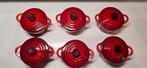 Le creuset 6 mini braadpannen, Huis en Inrichting, Ophalen of Verzenden, Zo goed als nieuw, Overige materialen