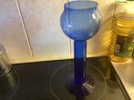 Waxine licht  ..   geblazen glas Blauw // hoog 25 cm, Antiek en Kunst, Antiek | Glas en Kristal, Ophalen of Verzenden