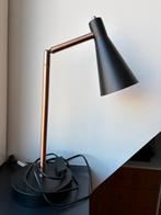 Zwarte Bureaulamp met Bronzen Voet - Kantelbaar, Ophalen of Verzenden, Zo goed als nieuw, Minder dan 50 cm