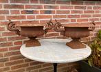 Set van 2 gietijzeren oorvazen, Tuin en Terras, Tuinvazen, Ophalen, Gebruikt