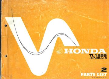 Honda TL125 S parts list onderdelenboek beschikbaar voor biedingen