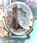 Wilhelmina geslepen schaal /fruit met zilver, Antiek en Kunst, Antiek | Glas en Kristal, Ophalen of Verzenden