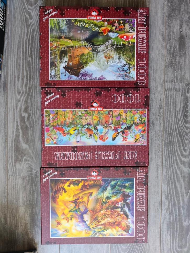 3 prachtige puzzels van het merk Art Puzzle, Hobby en Vrije tijd, Denksport en Puzzels, Zo goed als nieuw, Legpuzzel, 500 t/m 1500 stukjes