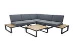 Albufeira hoek-loungeset, Acacia & Aluminium, Antraciet, 4 zitplaatsen, Verzenden, Bank, Loungeset