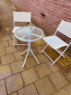 tuinmeubel setje, Tuin en Terras, Tuinsets en Loungesets, Bijzettafel, Tuinset, Rvs, Gebruikt