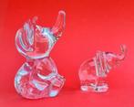 2 kristallen Olifant Beeldjes Daum France., Antiek en Kunst, Ophalen of Verzenden
