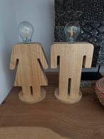 Adam & Eva (man/vrouw) tafellamp hout, Ophalen of Verzenden, Zo goed als nieuw