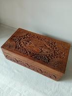 Vintage opbergbox houten kist bloemen, Ophalen of Verzenden