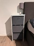 Grijze nachtkastjes - 80 cm hoog - Gebruikt, Ophalen, Gebruikt, 3 of 4 laden, Minder dan 100 cm