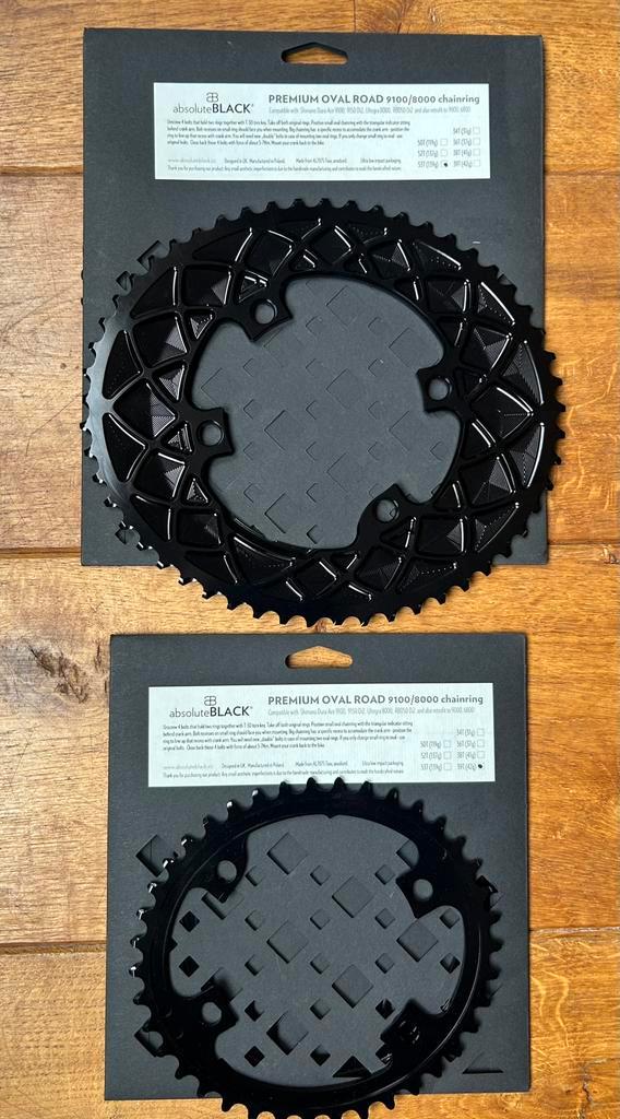 Absolute Black kettingbladen Nieuw! Passing voor Shimano, Fietsen en Brommers, Fietsonderdelen, Nieuw, Racefiets, Crankstel of Pedalen