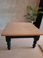Salontafel Massief Eiken, Zwarte Poten, 80x80, Ophalen