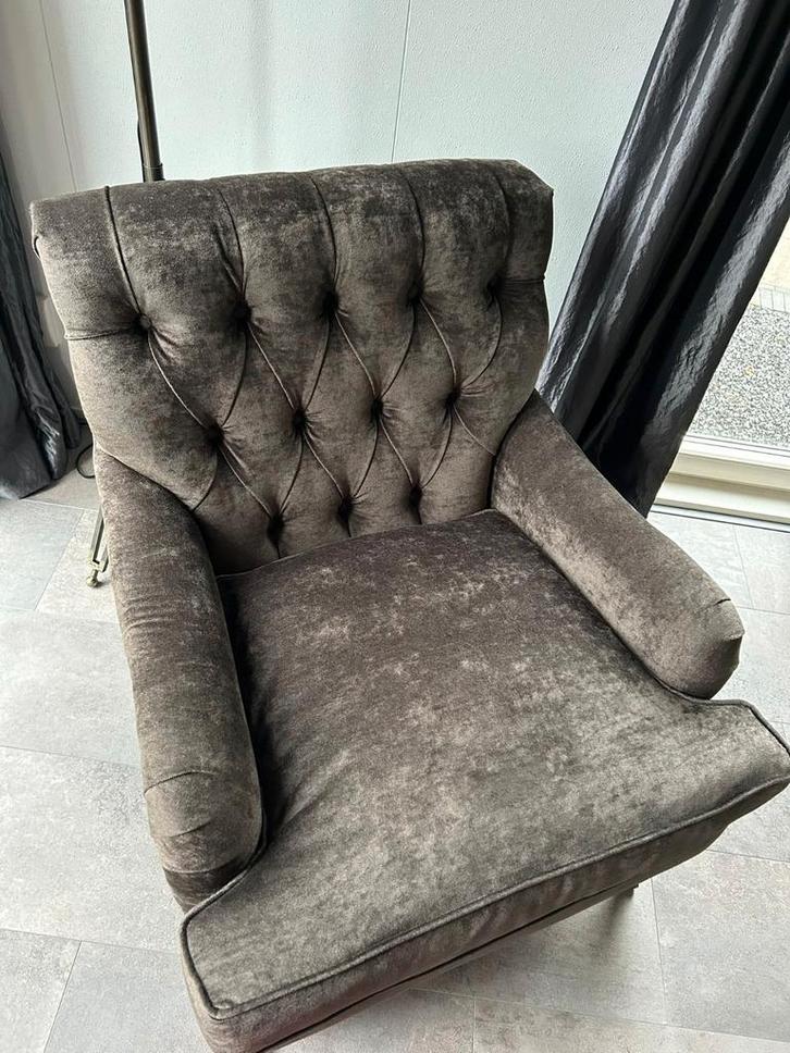 Landelijke fauteuil Nelson taupe comfortbale nog werkelijk n, Huis en Inrichting, Fauteuils, Zo goed als nieuw, Stof, 50 tot 75 cm