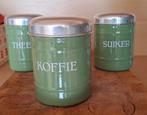 Vintage bussen koffie, thee en suiker, Antiek en Kunst, Antiek | Emaille, Ophalen