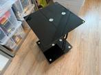 Glazen bijzettafel, Huis en Inrichting, Tafels | Bijzettafels, Ophalen, Rond, Glas, Minder dan 55 cm