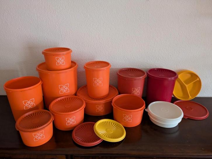Tupperware Servalier sterdeksel oranje retro en vintage, Huis en Inrichting, Keuken | Tupperware, Gebruikt, Oranje, Rood, Ophalen of Verzenden