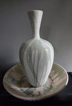 Grote schaal 48cm met vaas 51cm, Ophalen, Steen, Overige kleuren, 50 tot 75 cm