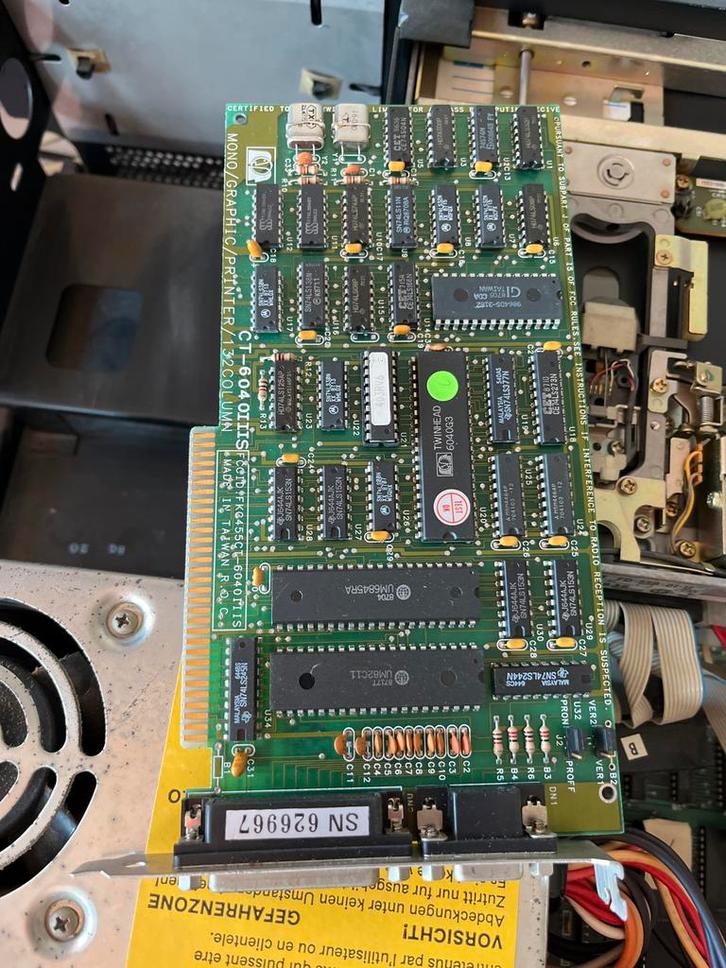 CT-604 0IIIS UMC 8BIT Mono/Graphic ISA kaart voor IBM PC 515, Computers en Software, Videokaarten, Gebruikt, Overige chipsets