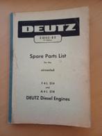Onderdelenboek Deutz F4L514 en A4L514 diesel motor, Ophalen of Verzenden, Gelezen, Tractor en Landbouw