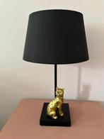 Zwart tafellampje met gouden kat, Huis en Inrichting, Lampen | Tafellampen, Ophalen of Verzenden, Zo goed als nieuw, Minder dan 50 cm