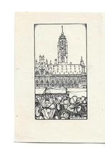 anton pieck  markt  klederdracht  toren  achterkant blank, Verzenden, Zo goed als nieuw, Voor 1940, Prent