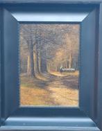 G.v.d. Burg, Schaapsherder met kudde. Olie/paneel.  Ca 1930., Ophalen, Minder dan 50 cm, Oorspronkelijke maker, Zo goed als nieuw
