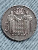 Monaco 5 Franc 1960 Rainier III  - Zilver, Verzenden, Overige landen, Losse munt, Zilver